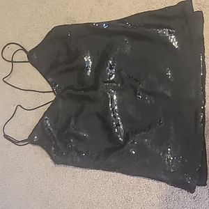 New Women H&M Black Sequin Top